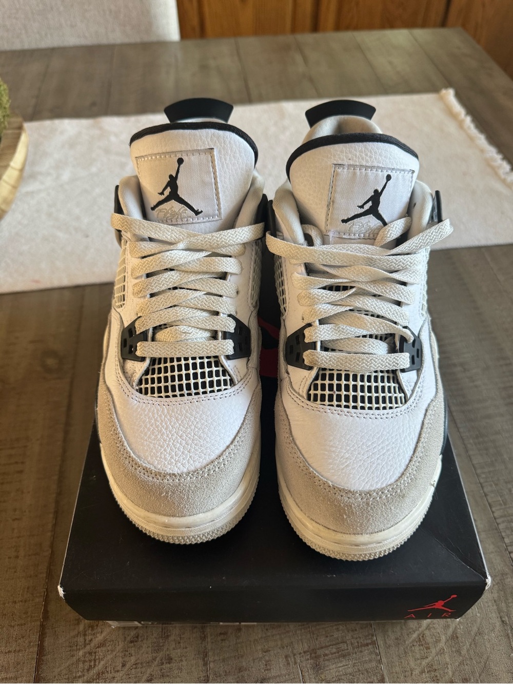 Jordan Air Jordan 4 Retro (GS) - White, Black, Gray